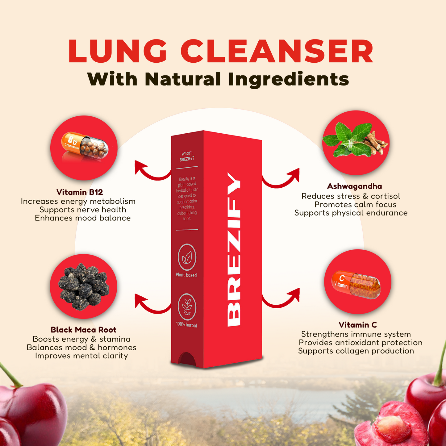 Brezify – Plant-Powered Stamina Boost Diffuser | Cherry Raspberry Flavor